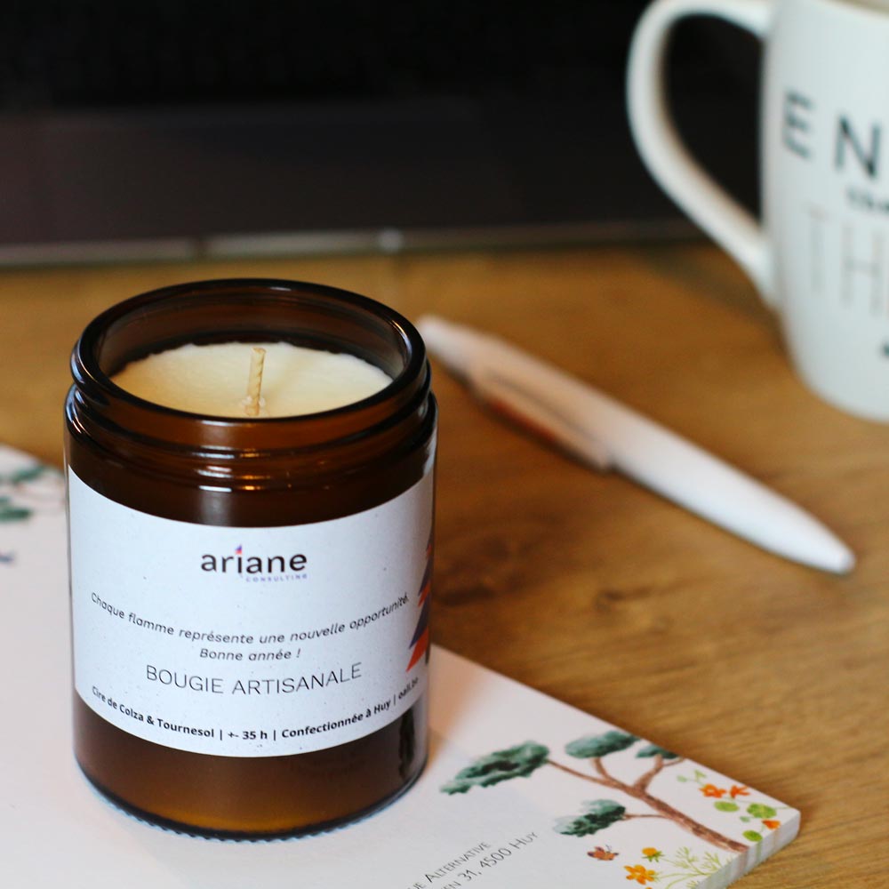 Bougie écologique sur-mesure pour entreprises, avec packaging personnalisable