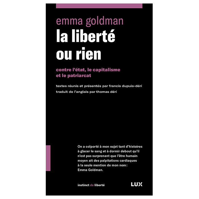 Livre : Goldman E. - La liberté ou rien - Librairie